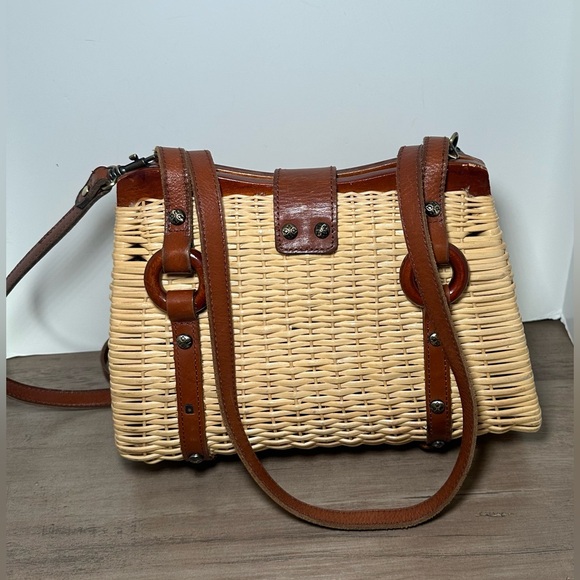 Patricia Nash Marcianise Satchel Spins Wicker Collection Basket Purse. - Picture 5 of 11